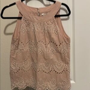 Adiva Pink Eyelet Halter Top